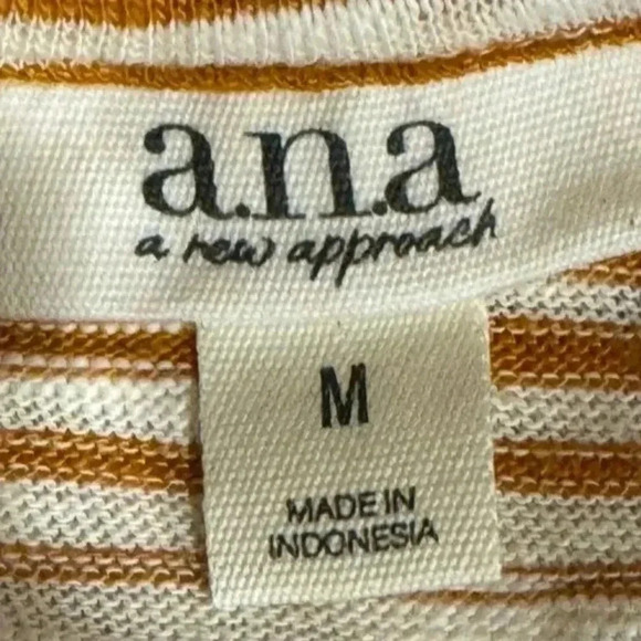 ANA Women's Striped Cropped T-Shirt Multicolor Size M Casual - Picture 3 of 3